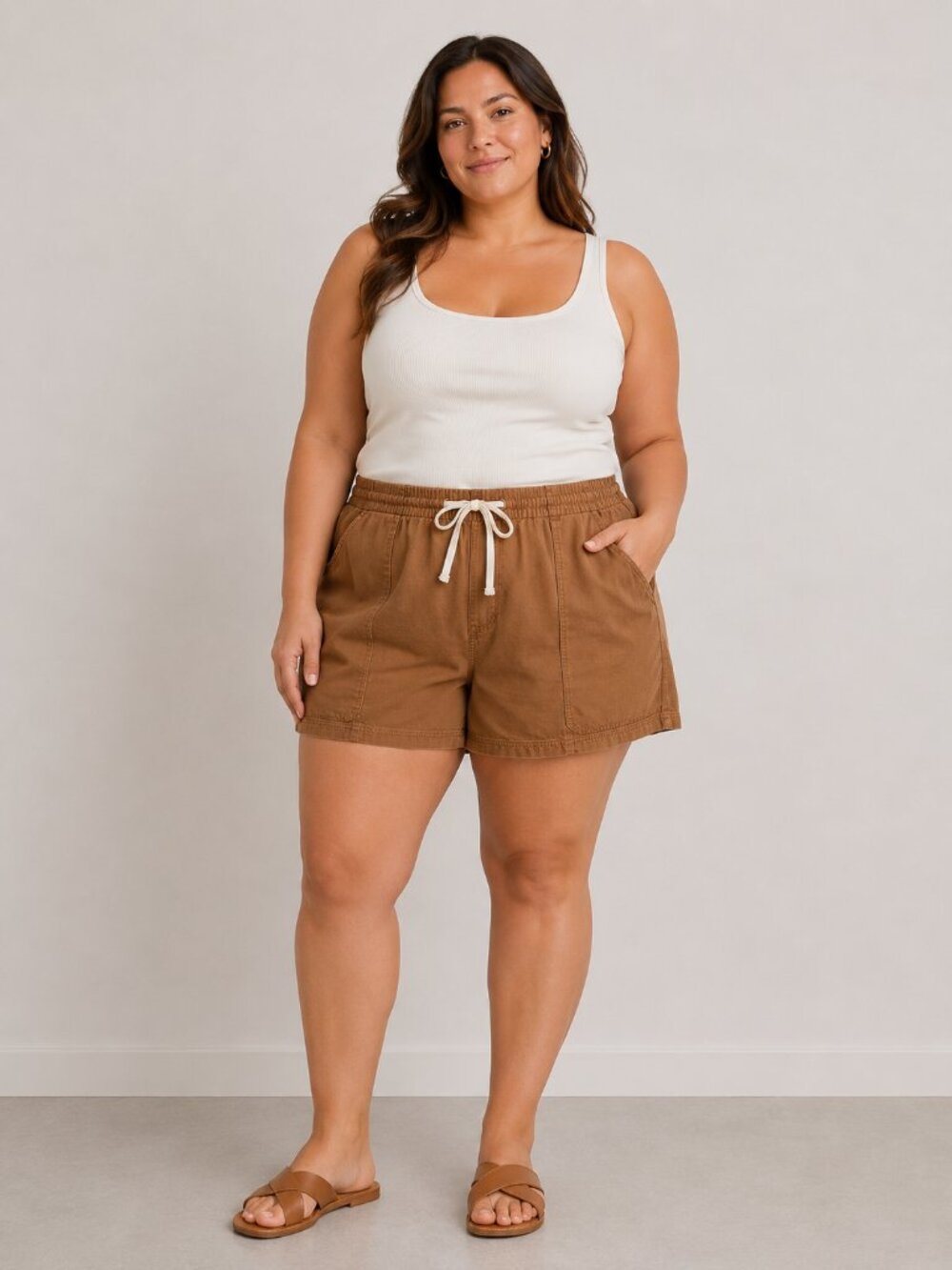 Universal Thread Tan‎ Drawstring Casual Jean Shorts